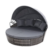 Gardeon Outdoor Lounge Setting Patio Furniture Sofa Wicker Garden Rattan Set Day Bed Grey